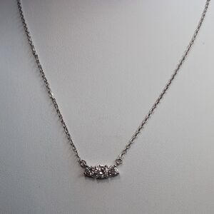 Avon Silver Tone Three Stone Necklace
